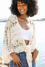 Load image into Gallery viewer, Crochet Floral Kimono Wrap
