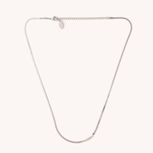 Load image into Gallery viewer, Micro Silver Herringbone Necklace
