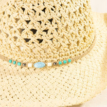 Load image into Gallery viewer, Braided Beads Ivory Straw Cowboy Hat
